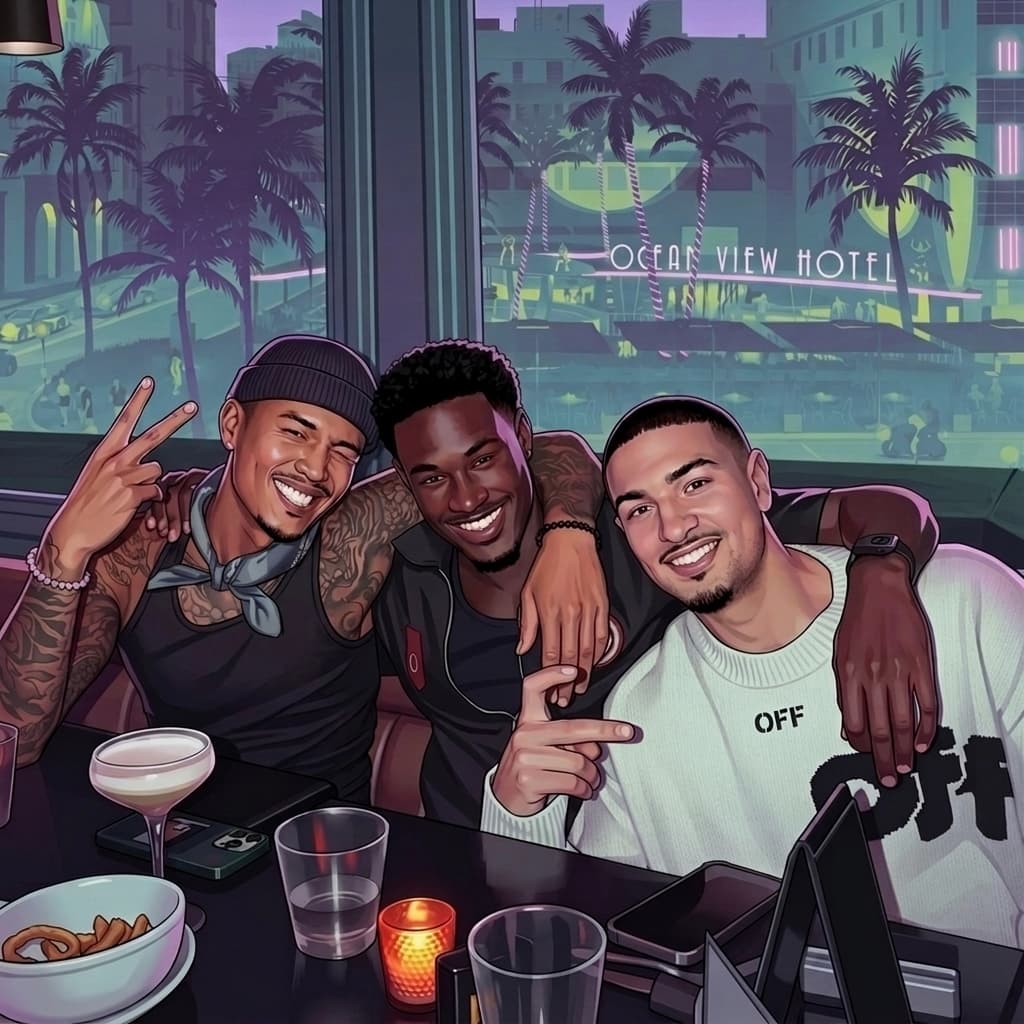 Group photo - GTA VI style render by Vice Lab